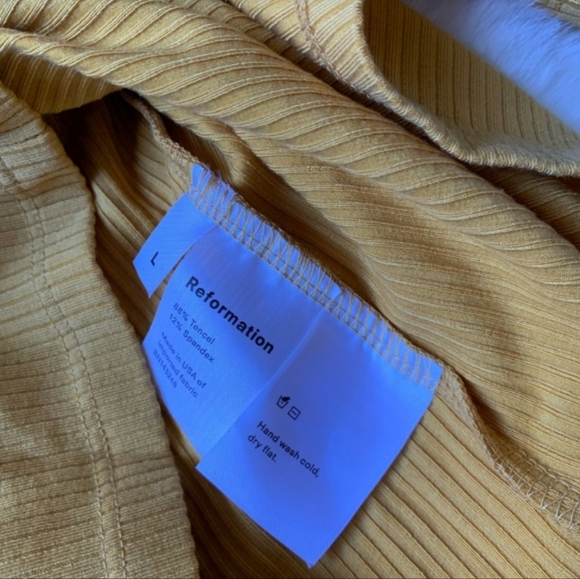 Reformation Alicia Yellow Ribbed Top - Picture 5 of 5